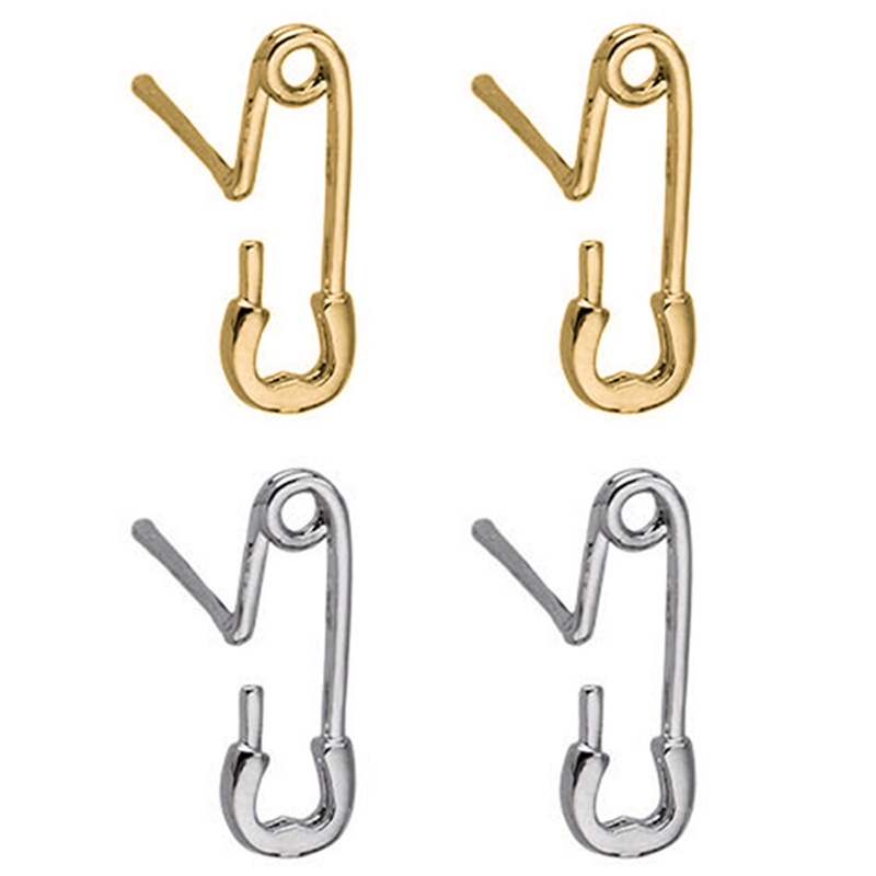 Bông Tai Mạ Bạc 925 Hình Ghim Giấy Nhiều Màu Sắc Thời Trang Dành Cho Nam Và Nữ