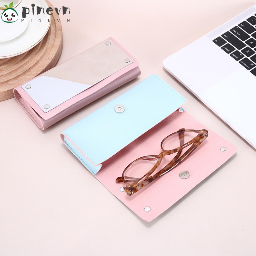 PINEVN Hộp Đựng Mắt Kính Tráng Gương Thiết Kế Đơn Giản Cao Cấp