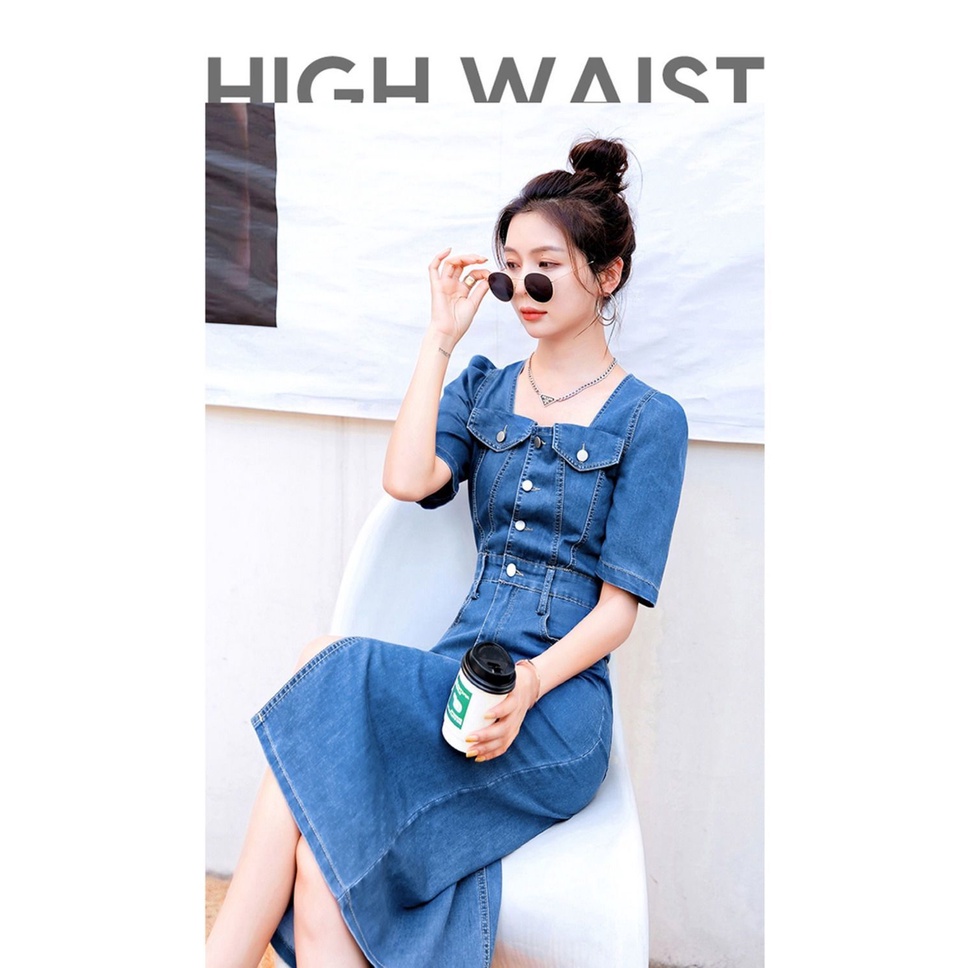 Đầm Denim Cao Cấp Phong Cách Thời Trang Mùa Hè 2023 Mới