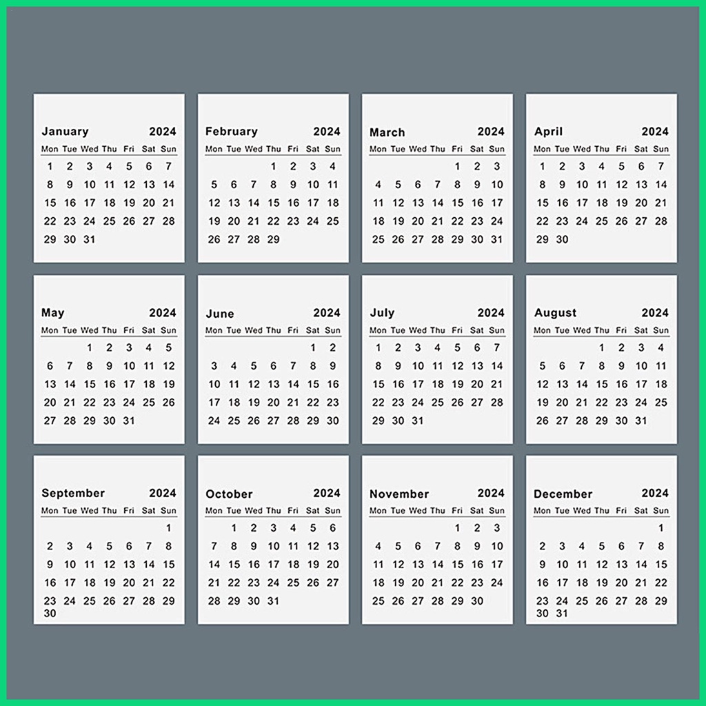 Lịch Để Bàn 2024 Mini Xoay 360 Độ Kèm Giấy Ghi Chú Tiện Dụng Cho jiwvn