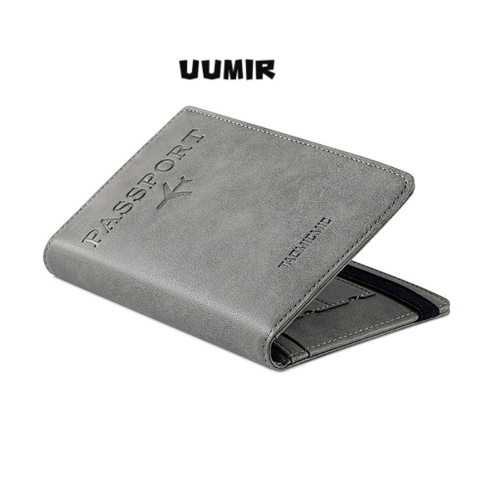 UUMIR Ví Da PU Siêu Mỏng Đựng Hộ Chiếu Có Khóa Kéo Đa Năng Cho Nam Nữ