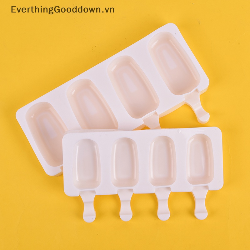 Khuôn Silicon Làm Kem Que Gồm 4 Ngăn Tiện Dụng