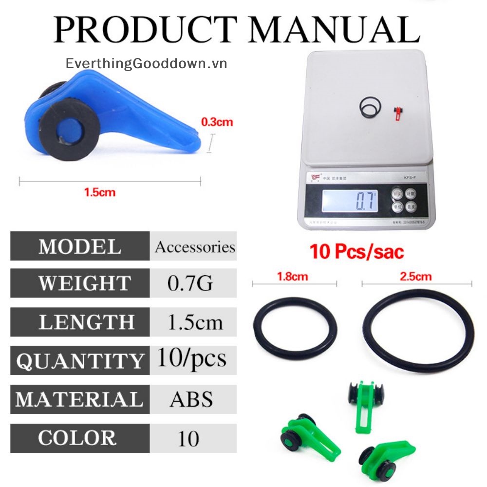 Everthinggooddown Set 10 Phụ Kiện Giá Đỡ Móc Câu Cá Bằng Nhựa An Toàn vn