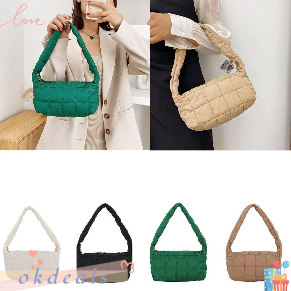 OKDEALS Túi Tote Đeo Vai Bằng Cotton Nylon Màu Sắc Ngọt Ngào Thời Trang Cho Nữ