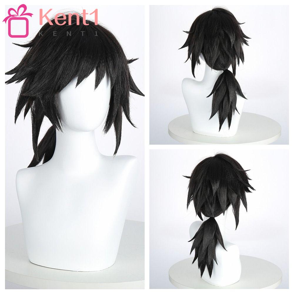 KENT1 Tóc Giả Bằng Lụa Dày Dặn Màu Đen Tự Nhiên Chịu Nhiệt Độ Cao Hóa Trang Cho Bé
