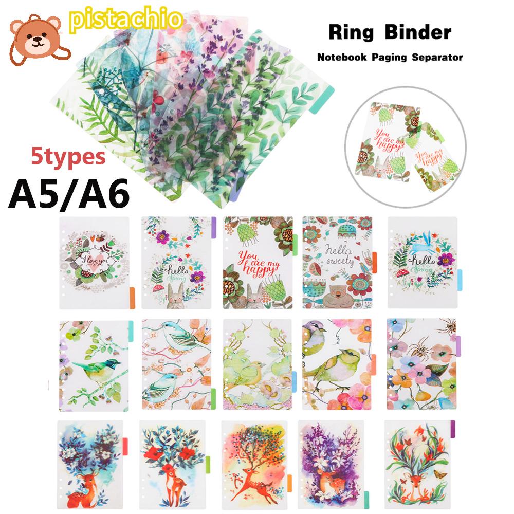 PISTA Set 5 Trang Nhựa Chia Ngăn Sổ Tay Thời Trang Cho A5A6