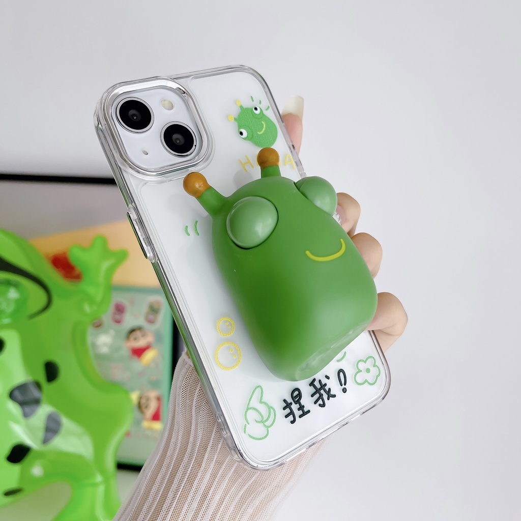 Ốp Điện Thoại Silicon Dẻo Hình Chú Ếch Mắt To Dễ Thương Cho iPhone 14ProMax X XR XS 11 12 13 14 Pro Max 6 6S 7 8 Plus SE