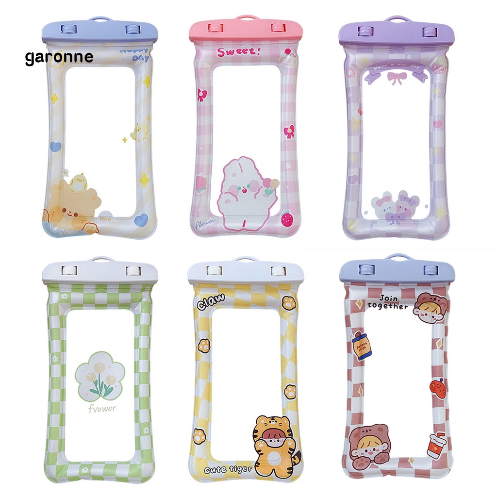 Túi Đựng Điện Thoại Chống Thấm Nước Họa Tiết Hoạt Hình Dễ Thương Kèm Dây Đeo Tiện Dụng