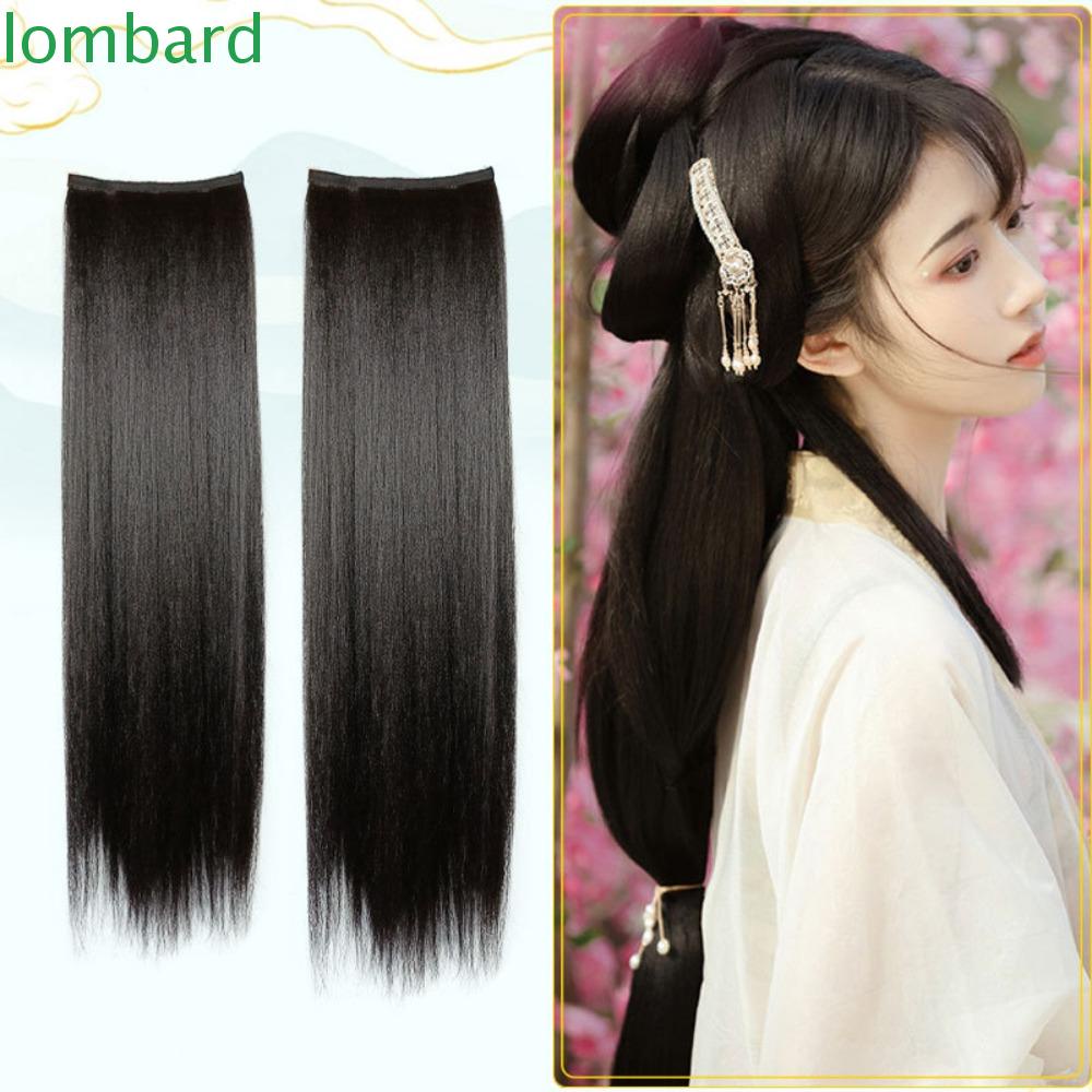 LOMBARD Tóc Giả Nối Dài Vô Hình Bằng Sợi Tổng Hợp Cao Cấp Phong Cách Trung Hoa Cổ Điển Cho Nữ