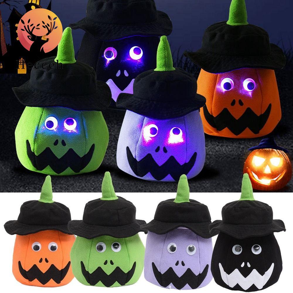 HECCEH Giỏ Đựng Kẹo Có Đèn Led Phát Sáng Đa Năng Trang Trí Halloween