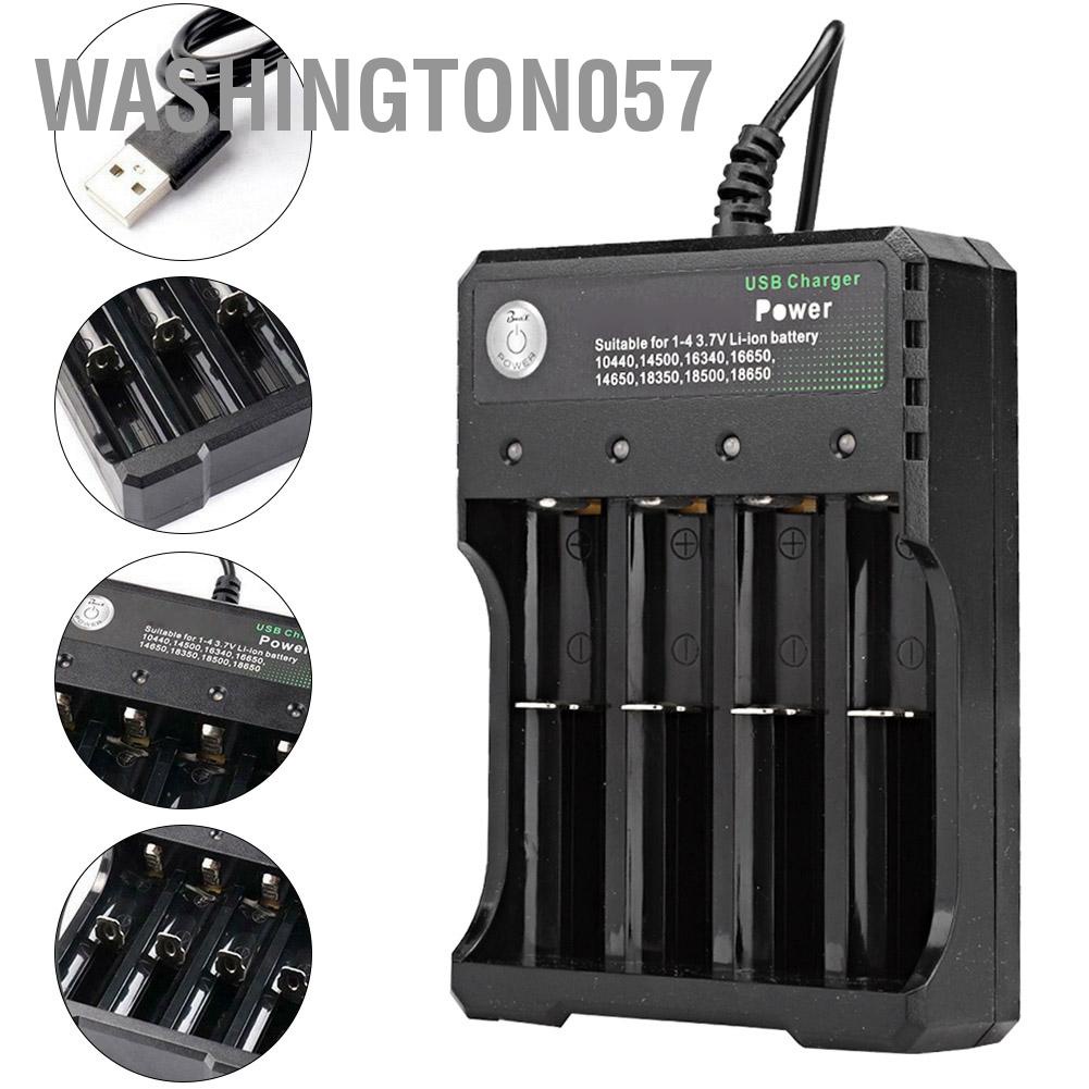 Washington057 Bộ sạc pin thông minh USB đa năng 4 khe cho 18650