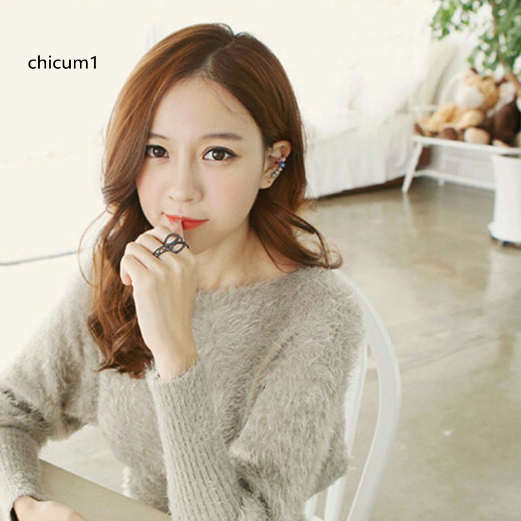 Nhẫn Đeo Khớp Ngón Tay Màu Đen Phong Cách Vintage Tinh Tế Có Thể Điều Chỉnh