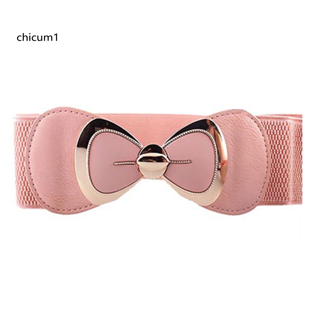 Thắt Lưng Giả Da Khóa Kim Loại Hình Nơ Thời Trang Cho Nữ