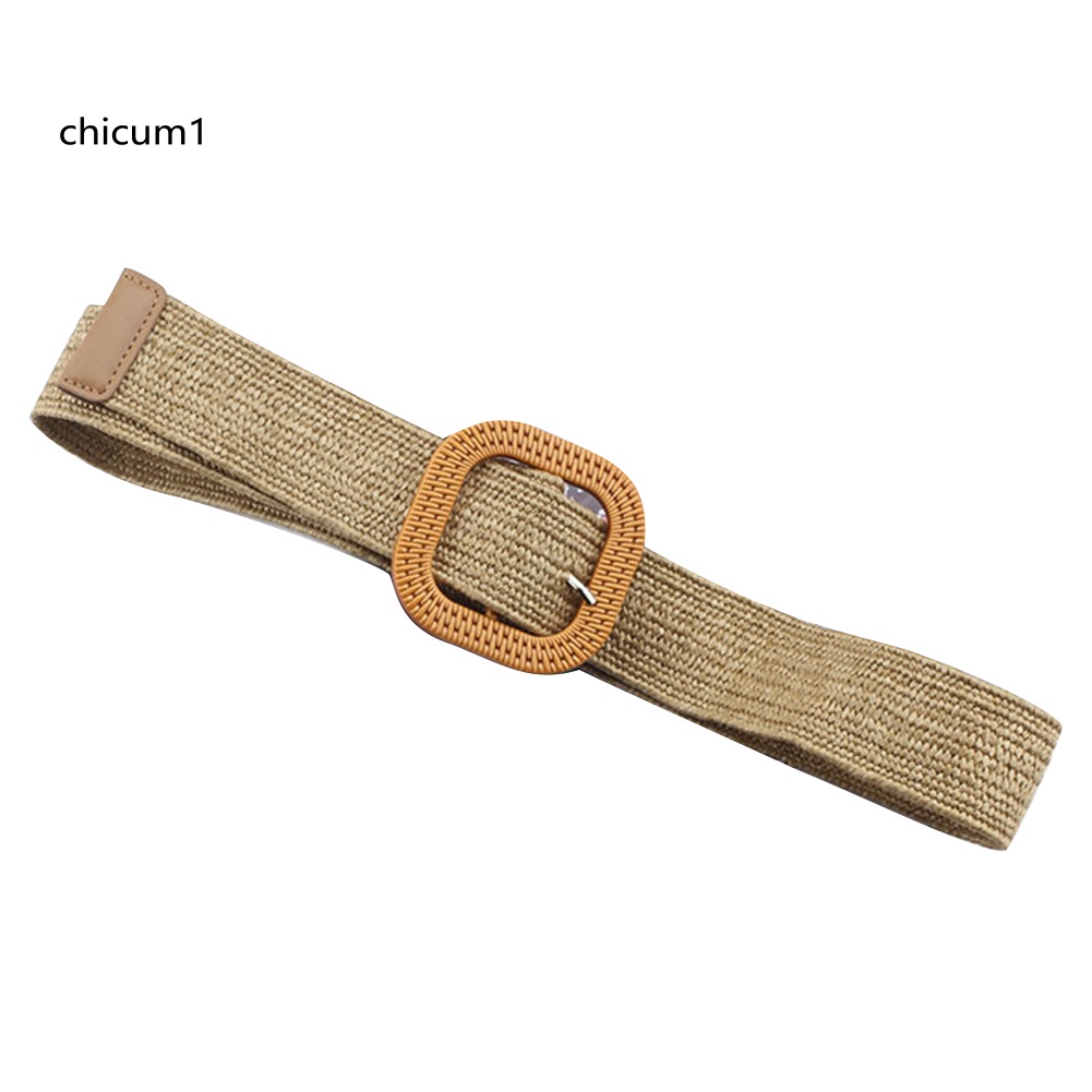 Thắt Lưng Dây Rơm Bện Co Giãn Phong Cách Boho Cho Nữ
