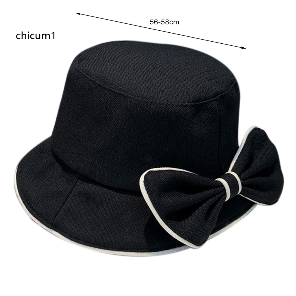 Nón Tai Bèo Chống Nắng Mềm Mại Thoáng Khí Thắt Nơ Màu Tương Phản Trang Trí Thanh Lịch Dành Cho Bạn Nữ