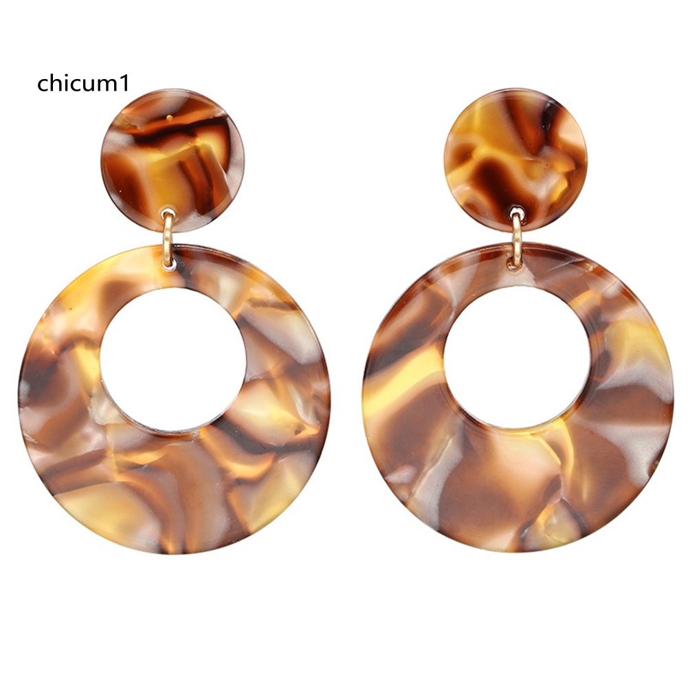 Khuyên Tai Hình Tròn Rỗng Phong Cách Vintage Cho Nữ