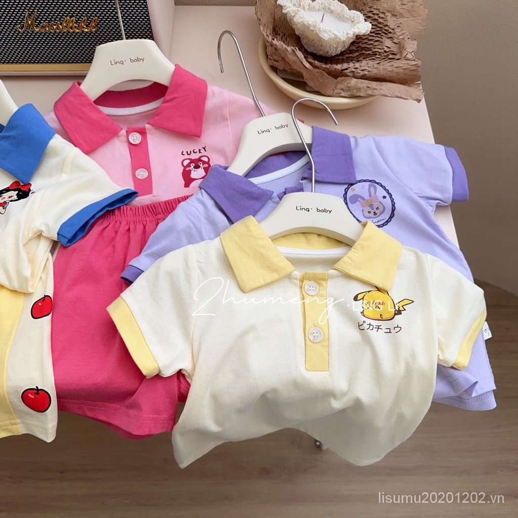 Bộ Đồ Thể Thao Áo Thun POLO Tay Ngắn Phối Quần Short Thời Trang Mùa Hè Cho Bé