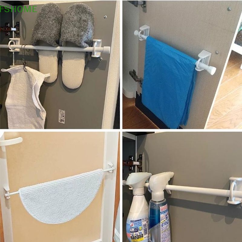 Bộ 2 Thanh Treo Rèm Cửa Dán Tường Trong Suốt Điều Chỉnh Được Tiện Lợi