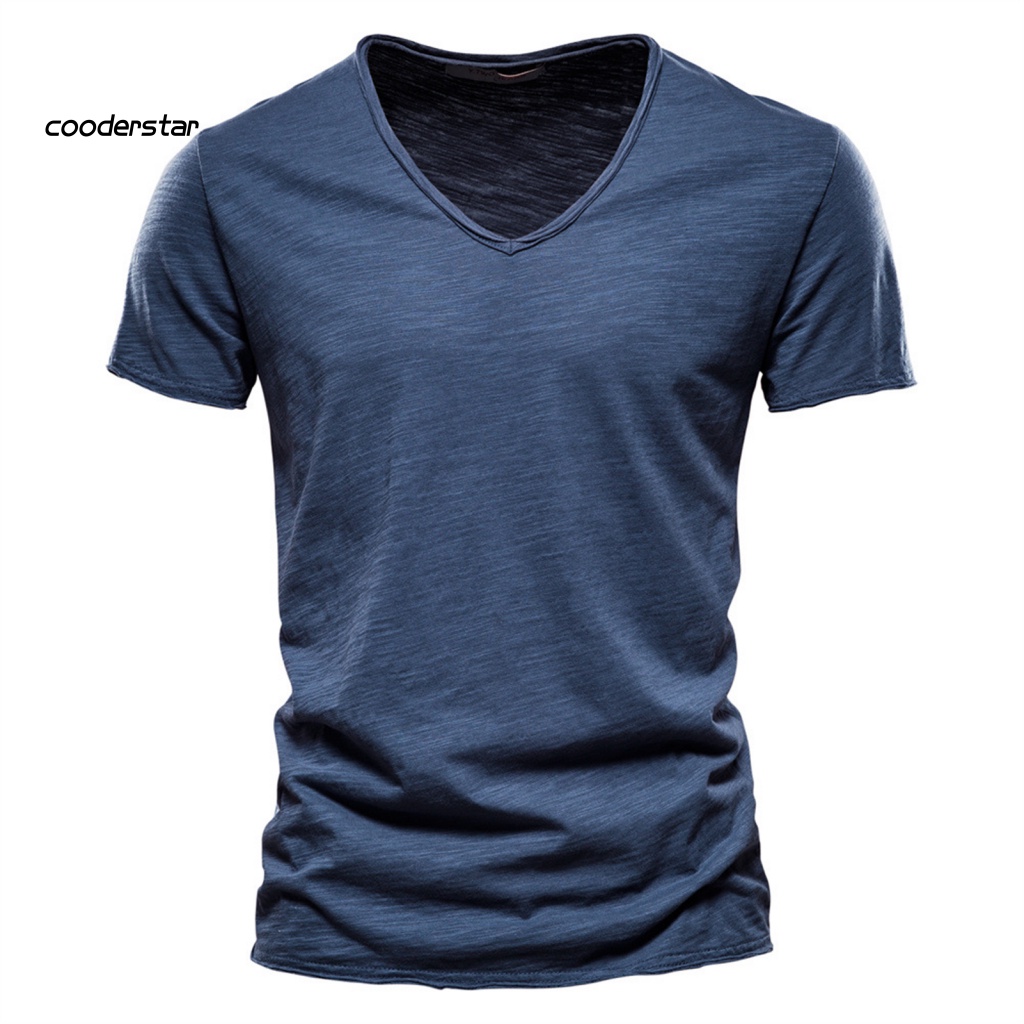 Áo Thun Tay Ngắn Cổ Tròn Màu Sắc Đơn Giản Thân Thiện Với Da Mùa Hè Cho Nam