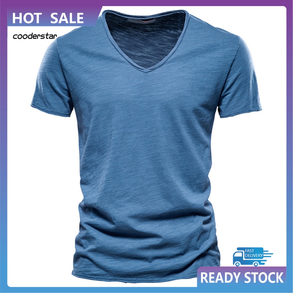 Áo Thun Tay Ngắn Cổ Tròn Màu Sắc Đơn Giản Thân Thiện Với Da Mùa Hè Cho Nam