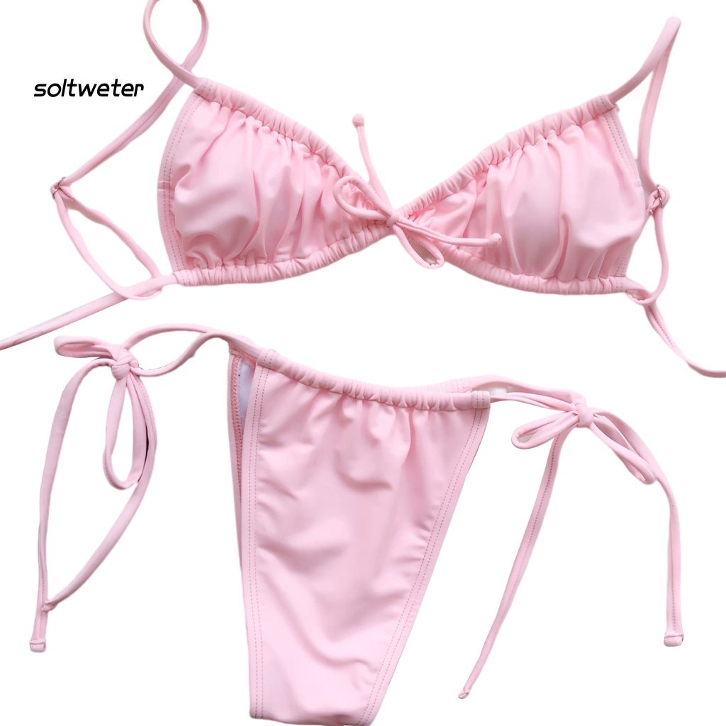 Bộ Đồ Bơi 2 Mảnh Màu Sắc Đơn Giản Thoải Mái Phù Hợp Cho Mùa Hè