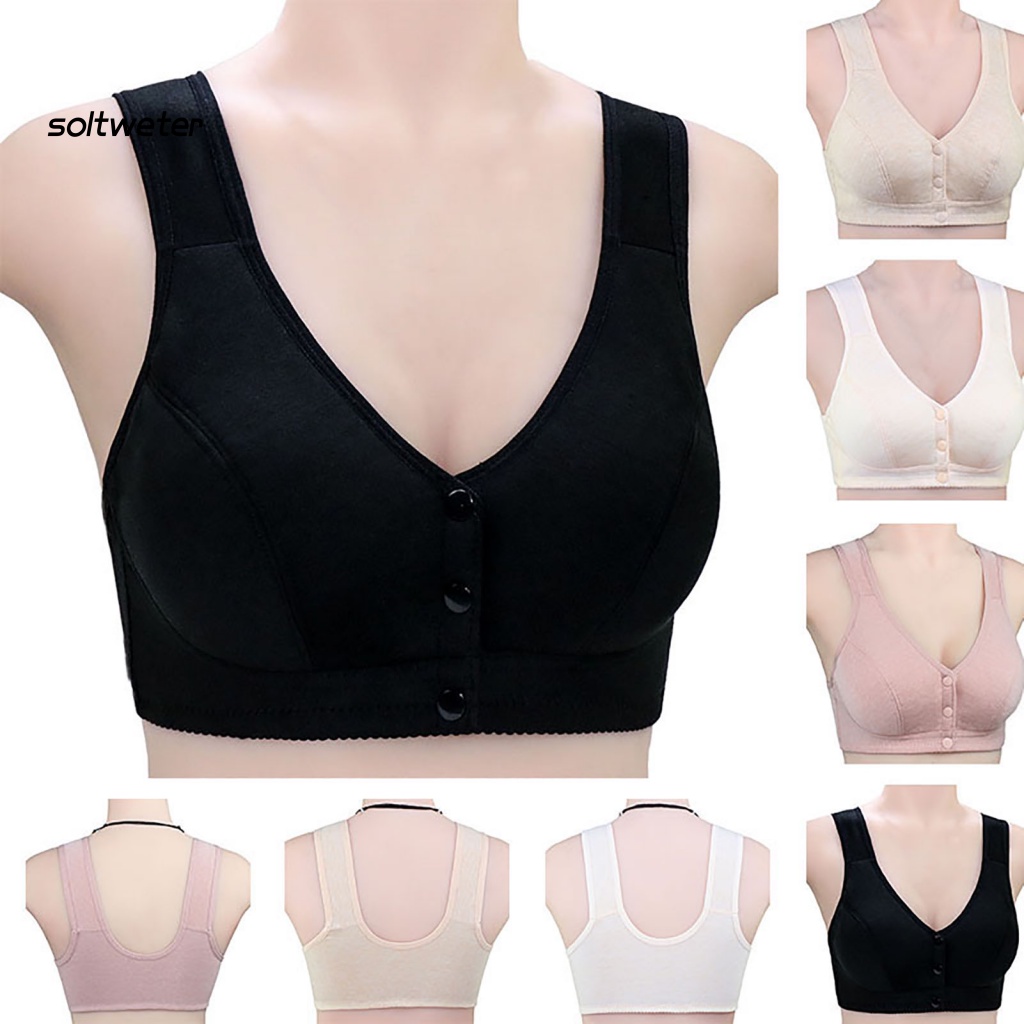 St Áo Ngực Cài Nút Trước Không Gọng Thép Mềm Mại Nâng Ngực Size Lớn Cho Mẹ Bỉm Sữa