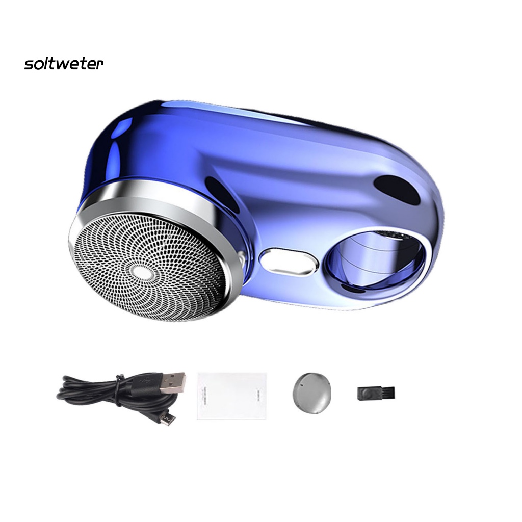 1 Bộ Dao Cạo Râu Điện Mini Tiếng Ồn Thấp Có Thể Sạc Lại Tiện Dụng Cho Nam