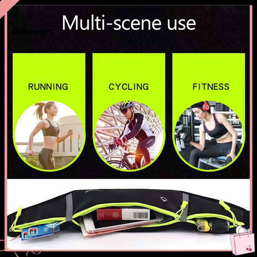 St Túi Đựng Điện Thoại Đeo Hông Chống Trượt Có Dây Kéo Sức Chứa Lớn Thiết Kế Lỗ Tai Nghe Đêm Màu Phản Quang Chống Thấm Nước Nhỏ Gọn Cho