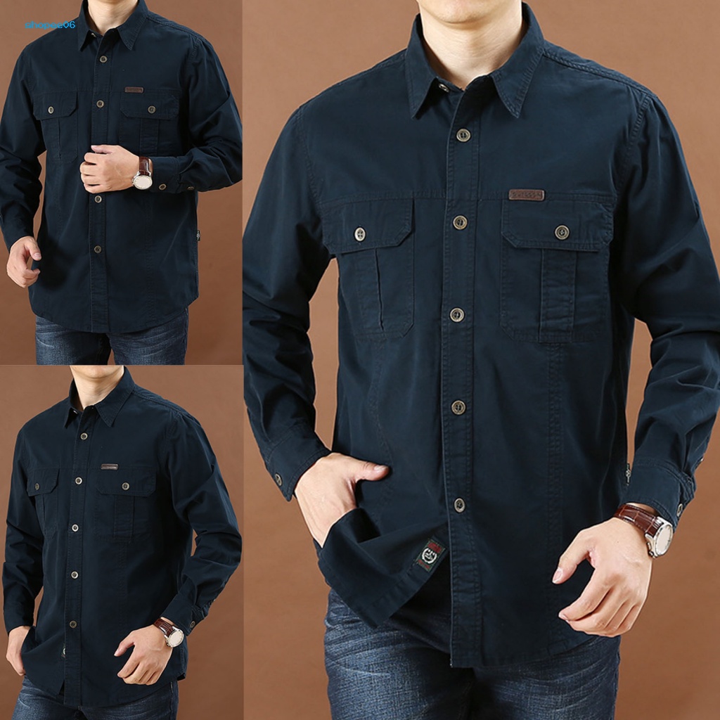 Áo Sơ Mi Nhiều Túi Màu Sắc Thời Trang Cho Nam