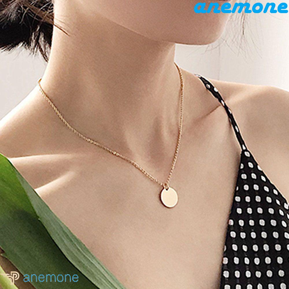 ANEMONE Vòng cổ Mặt Tròn Thời Trang