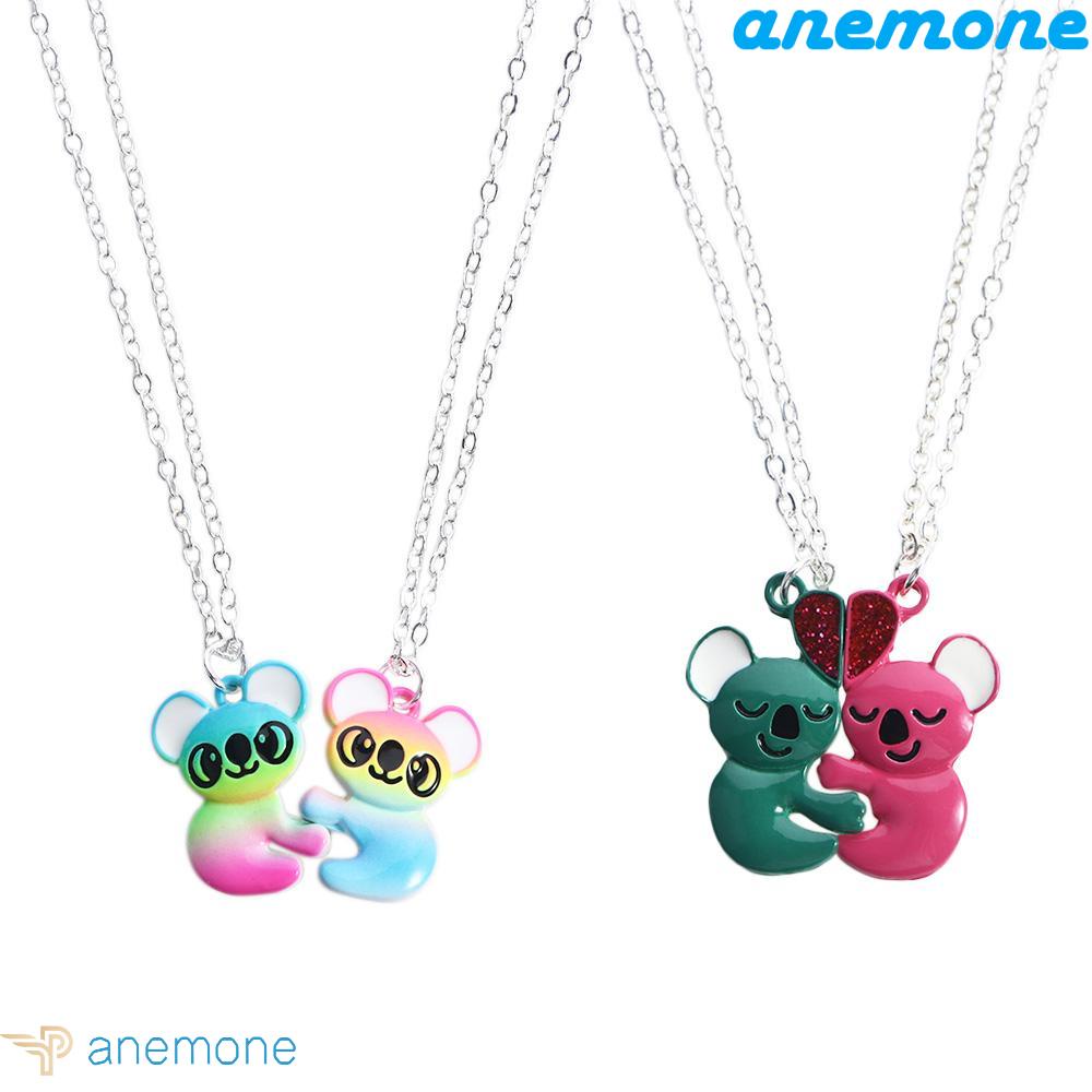 ANEMONE Vòng cổ Mặt Gấu Mèo Màu Gradient Ngọt Ngào Cho Bé Gái