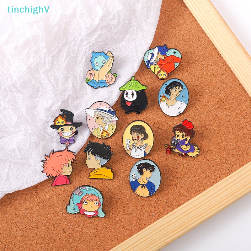 [TinchighV] Ghim Cài Áo Họa Tiết Phim Hoạt Hình Howl Sofia Ponyo Tráng Men Dễ Thương Làm Quà Tặng Cho Bạn Bè [Mới]