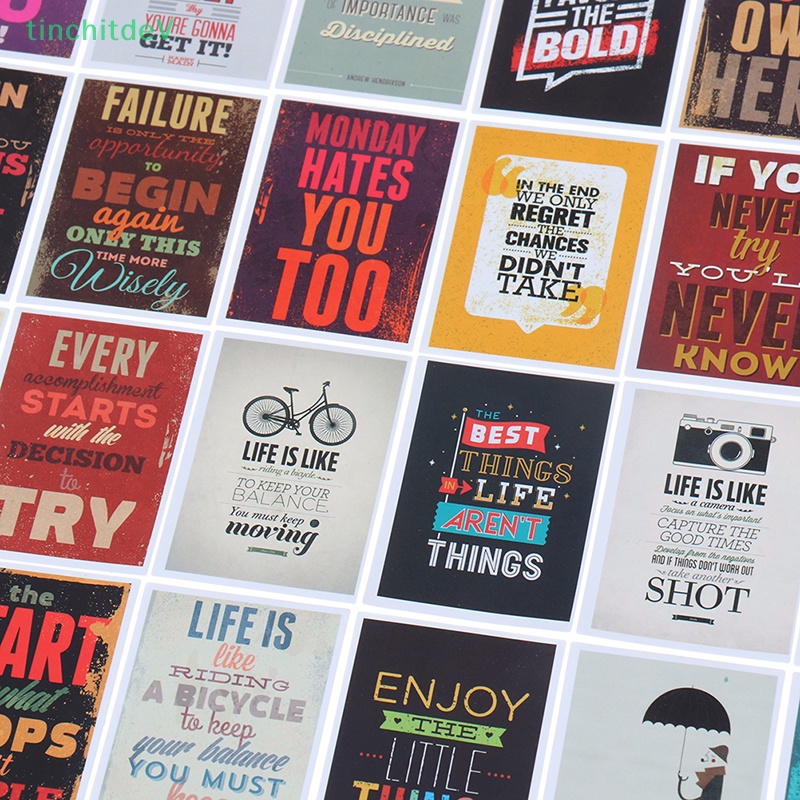 [TinchitdeV] Set 25 Sticker Câu Trích Dẫn Sự Sống Động Dán Trang Trí Nhật Ký Ván Trượt Laptop Hành Lý [Mới]