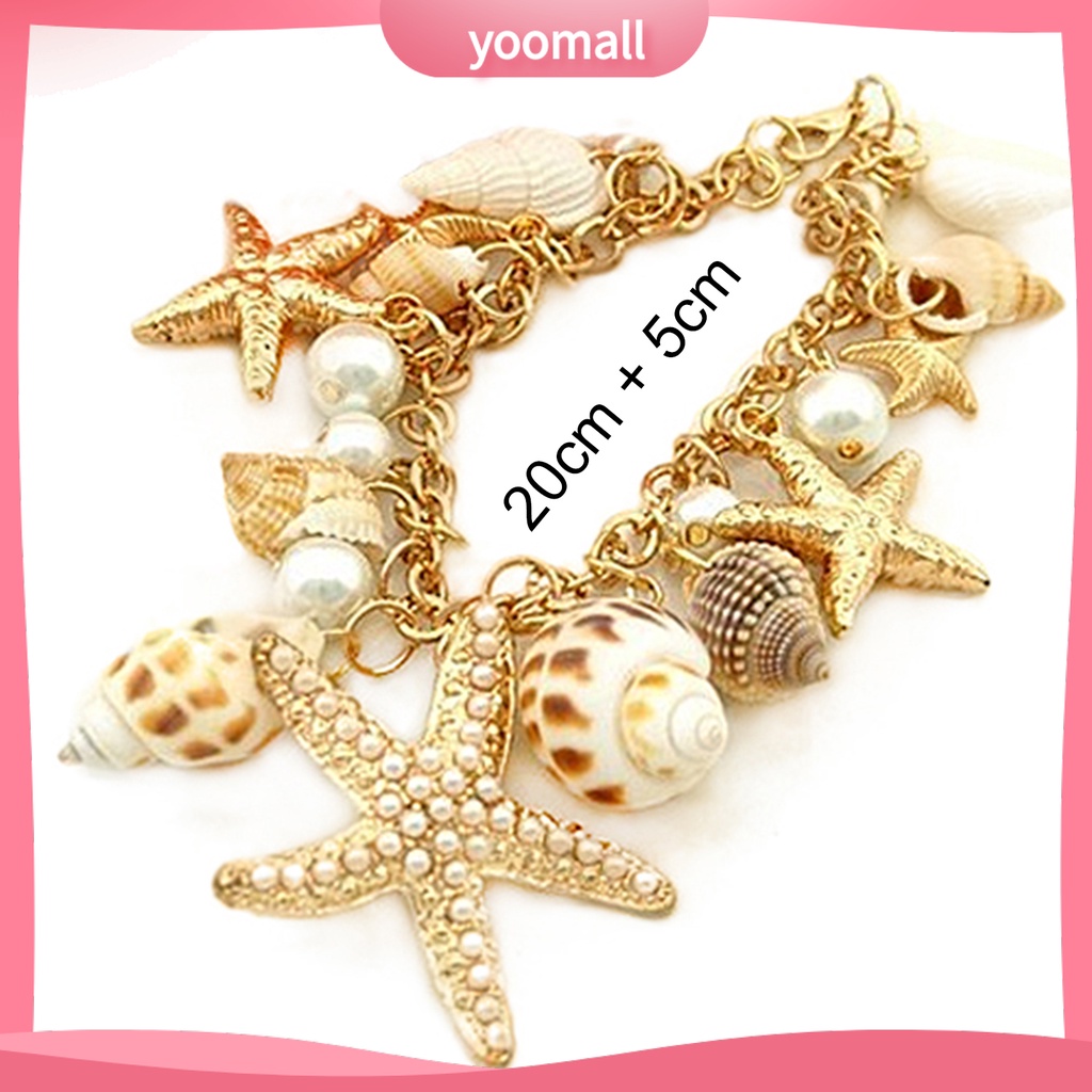 [YM] Vòng Đeo Tay Đi Biển Mạ Vàng Nhiều Kiểu Dáng Dễ Thương Có Thể Điều Chỉnh