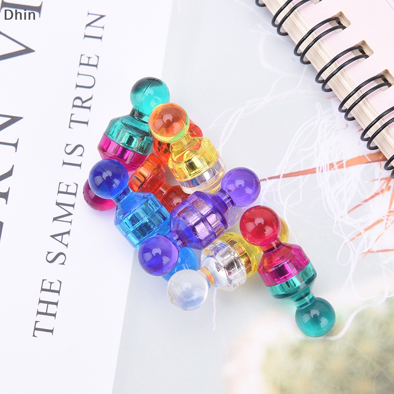 [Dhin] 14pcs strong neodymium noticeboard skittle men pin s fridge diy whiteboard COD
