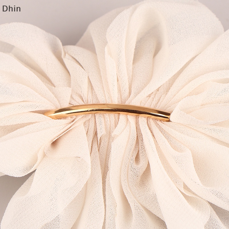 [Dhin] Super fairy temperament flower chiffon hairpin female back head spring clip summer feeling hair card ponytail clip headdress COD