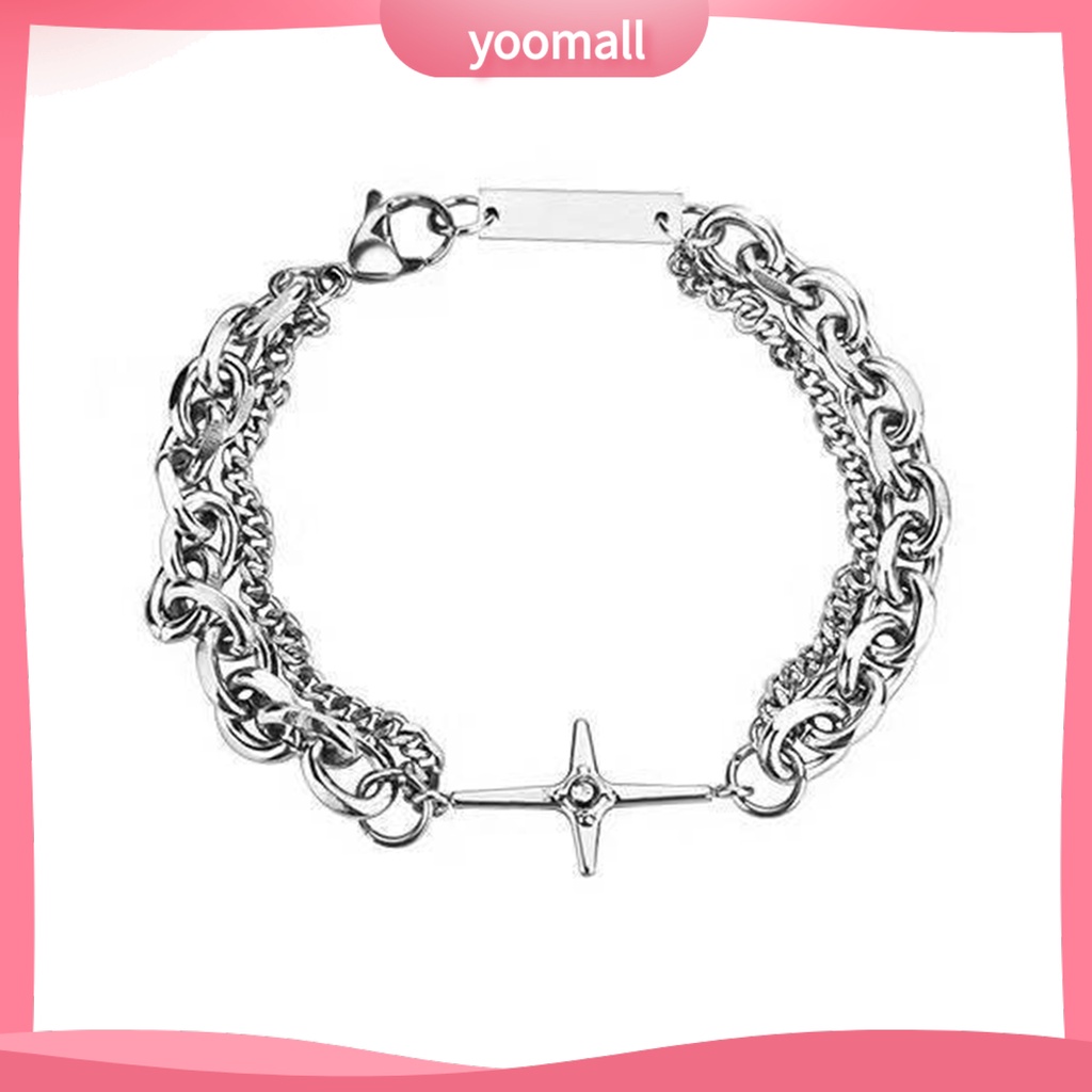 [YM] Vòng Tay Trang Sức Nhiều Lớp Mạ Điện Lâu Trôi Độ Bóng Cao Không Phai Màu Trang Trí Ngôi Sao