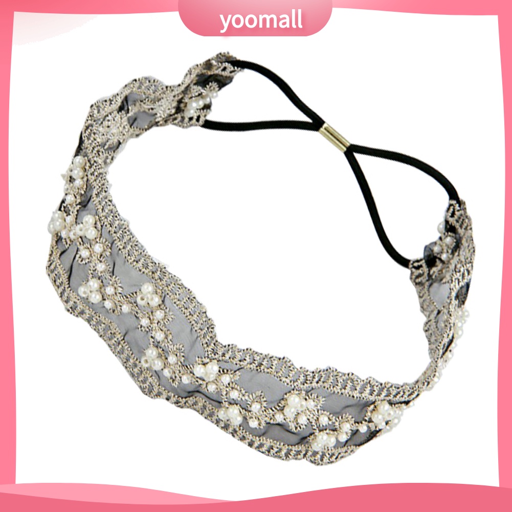 Băng Đô Ren Đính Ngọc Trai Giả Thời Trang Cho Nữ