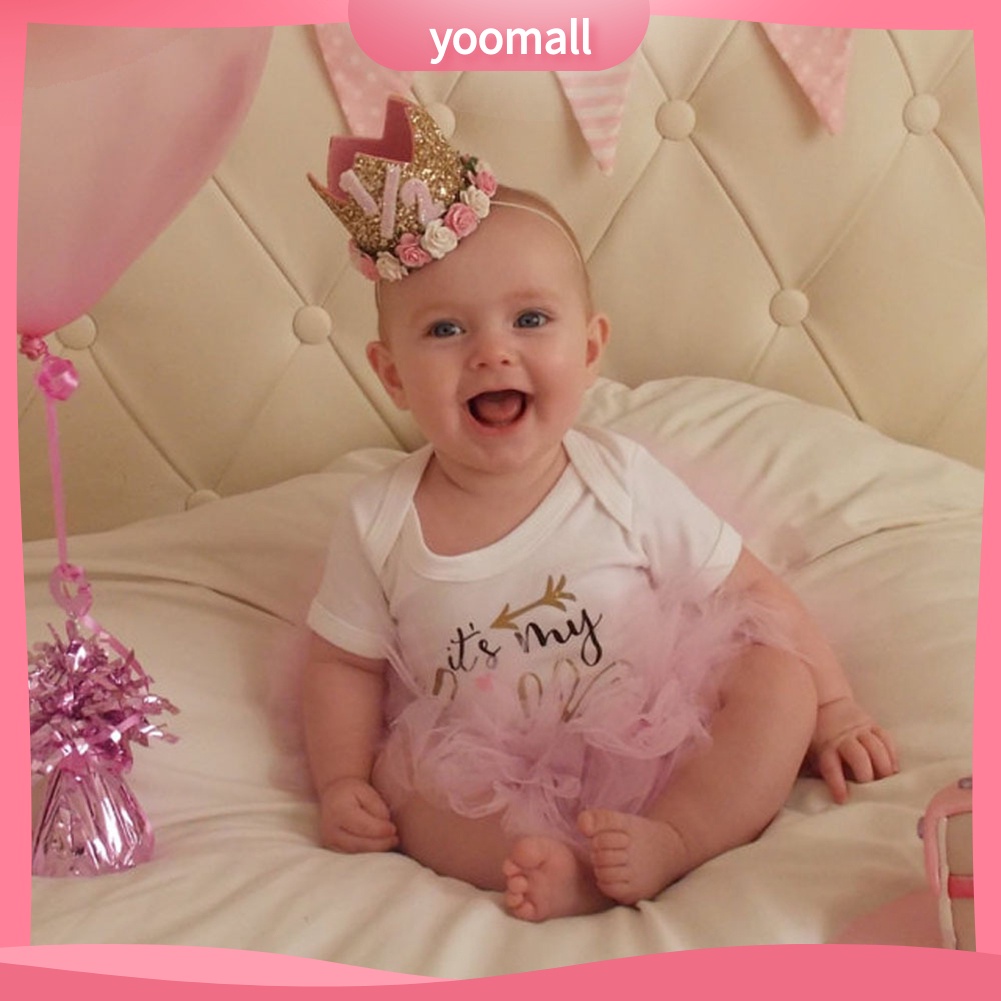 Băng Đô Cài Tóc Hình Vương Miện Đính Kim Sa Lấp Lánh Cho Bé Gái