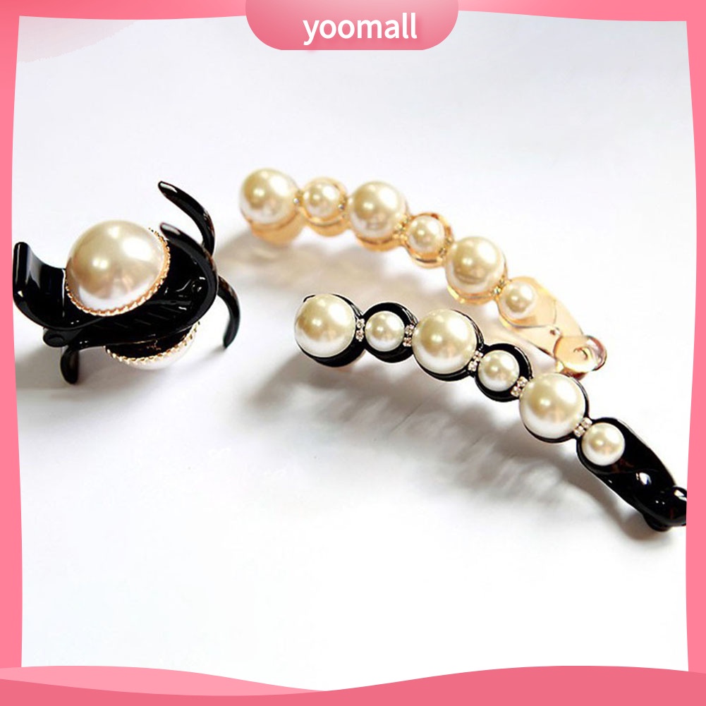 Kẹp Tóc Càng Cua Đính Ngọc Trai Nhân Tạo Cho Nữ