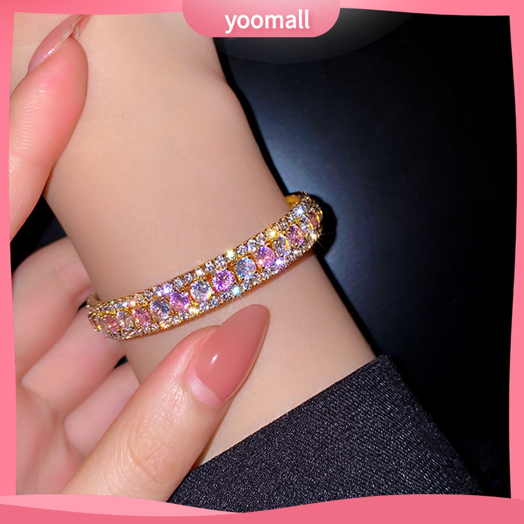 Vòng Tay Chuỗi Hạt Tròn Lấp Lánh Thời Trang Cho Nữ