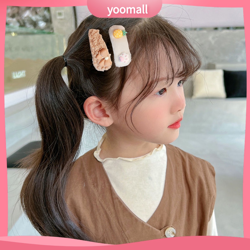 Kẹp Tóc Hình Trái Cây / Gấu / Thỏ Hoạt Hình Dễ Thương Cho Bé Gái