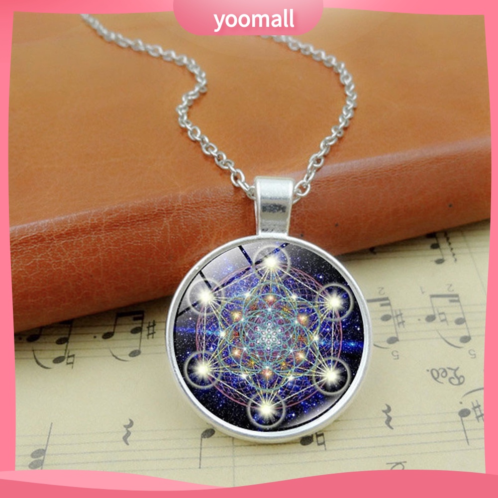 [YM] Vòng cổ Mặt Tròn Kính Cabochon Cổ Điển Unisex