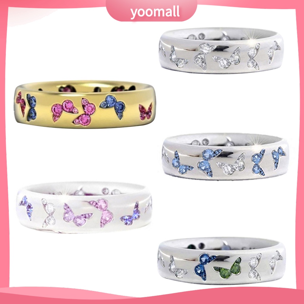 Nhẫn Cưới Thời Trang Hình Bướm Đính Đá Zircon Cho Nữ