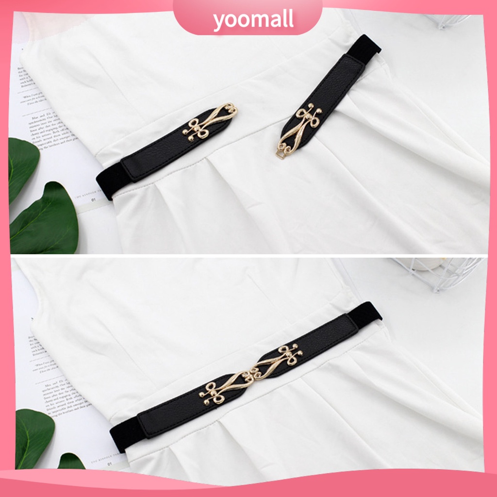 Thắt Lưng Giả Da Co Giãn Phối Màu Tương Phản Tùy Chỉnh Thoải Mái Thời Trang Cho Nữ