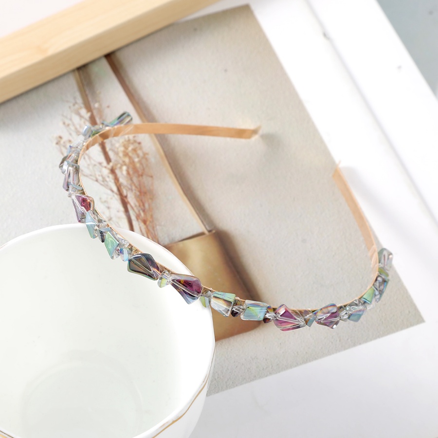 Băng Đô Cài Tóc Bằng Hợp Kim Mỏng Đính Pha Lê Sang Trọng Phong Cách Hàn Quốc Cho Nữ