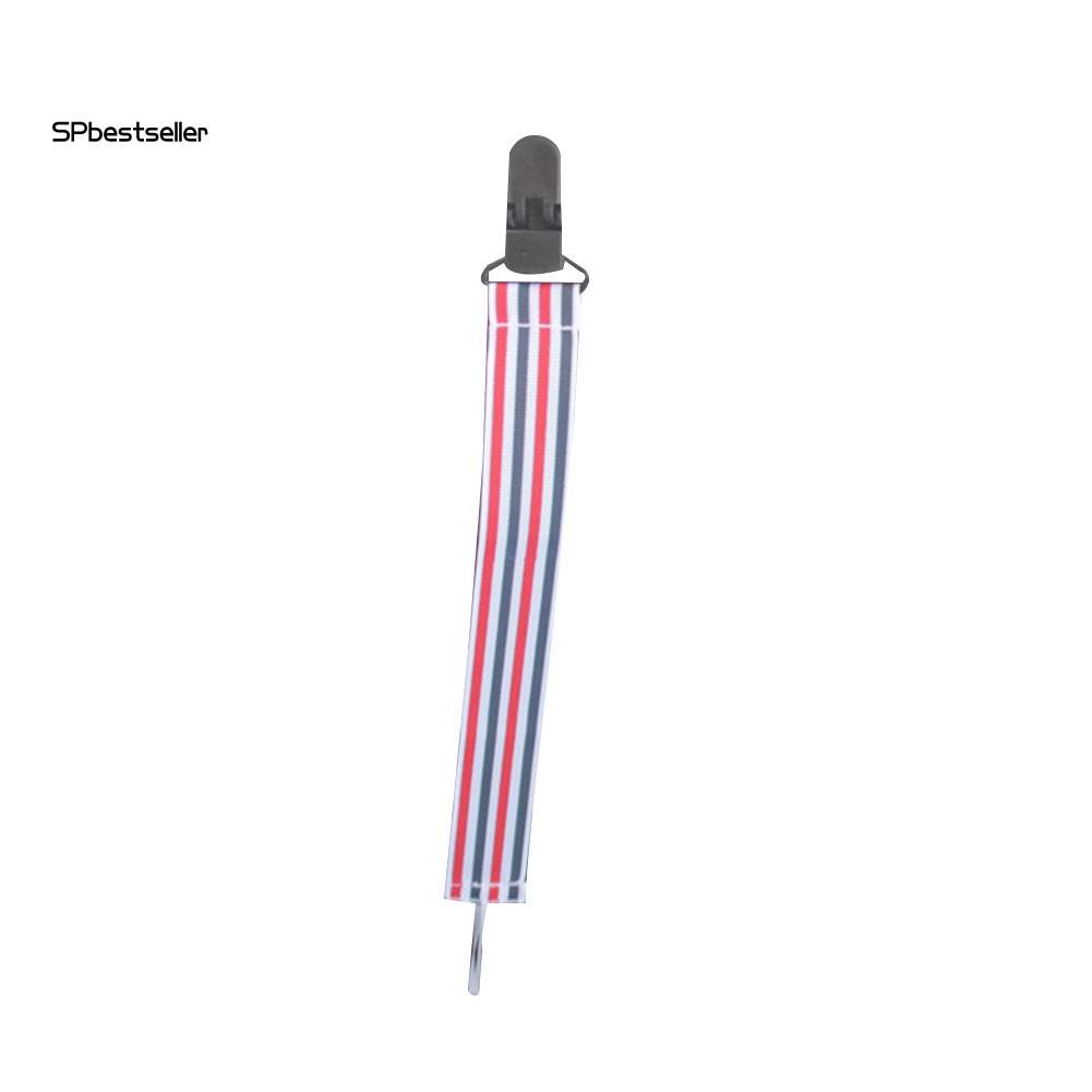 Dây Đeo Núm Vú Giả Có Kẹp Họa Tiết Kẻ Sọc Cho Bé Sơ Sinh