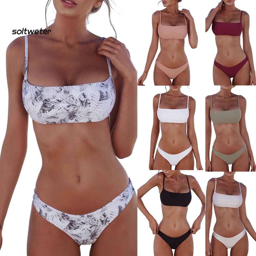 Bộ Bikini 2 Mảnh Có Mút Nâng Ngực Màu Sắc Thời Trang Quyến Rũ Cho Nữ