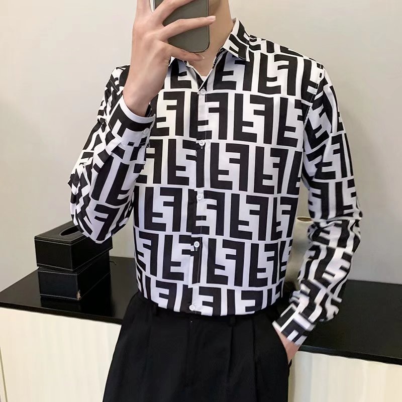 Áo Sơ Mi Tay Dài In Họa Tiết Phong Cách Harajuku Nhật Bản Thời Trang Mùa Xuân Cho Nam