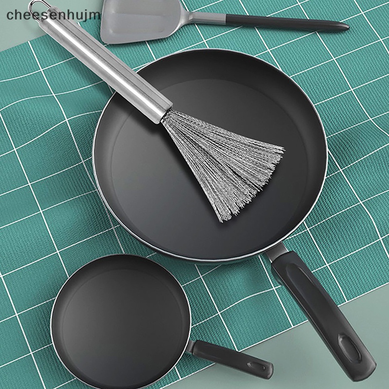 Cọ Chà Rửa Chén Dĩa Bằng Thép Không Gỉ Tay Cầm Dài Tiện Dụng